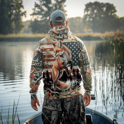 American Fox Hunter Personalized Hoodie