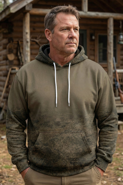 Hunter Fleece Hoodie - Wisconsin Mudland - WL45