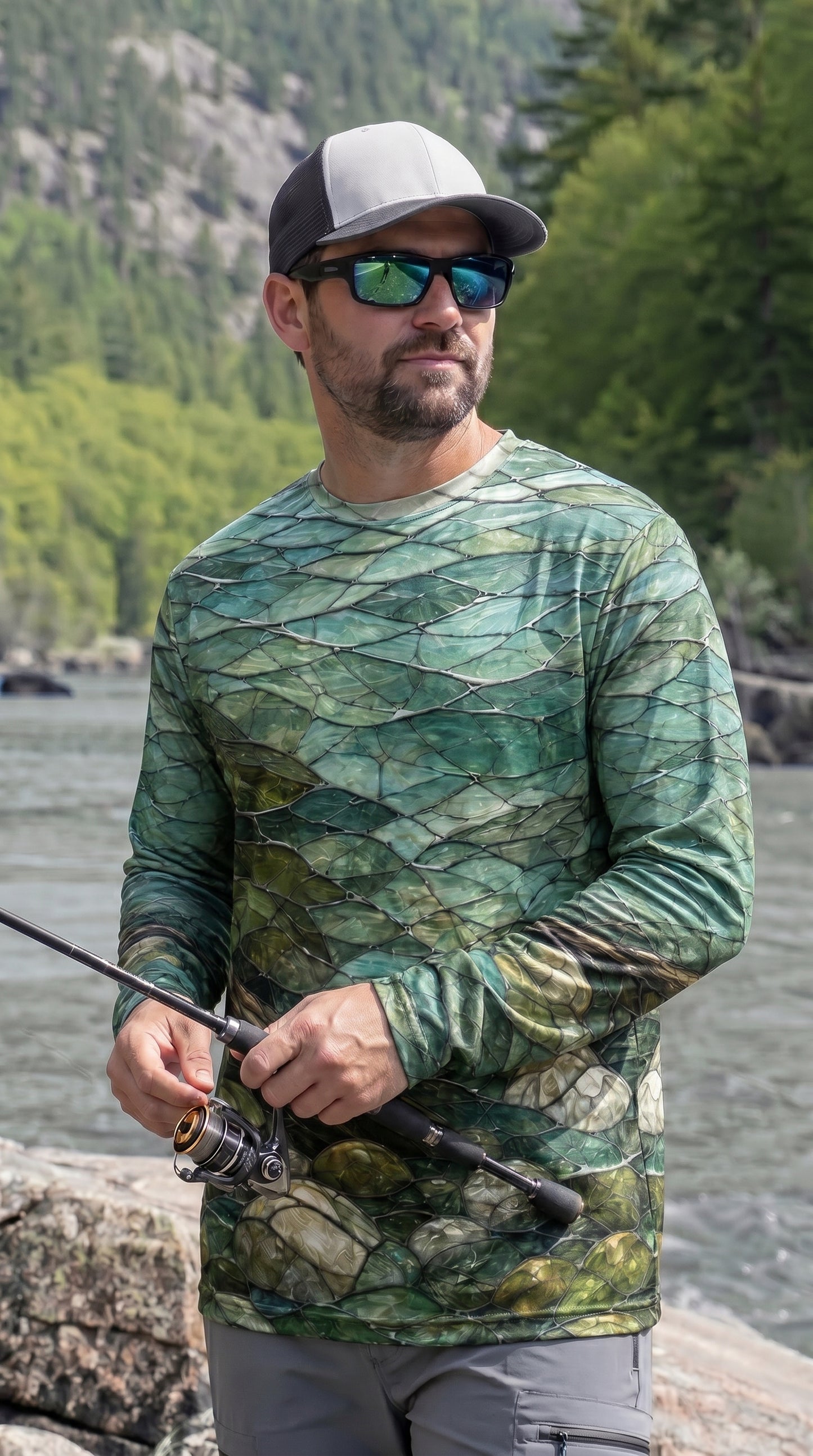 Performance Fishing Long Sleeve - Folk Brook Trout Pattern - RT18