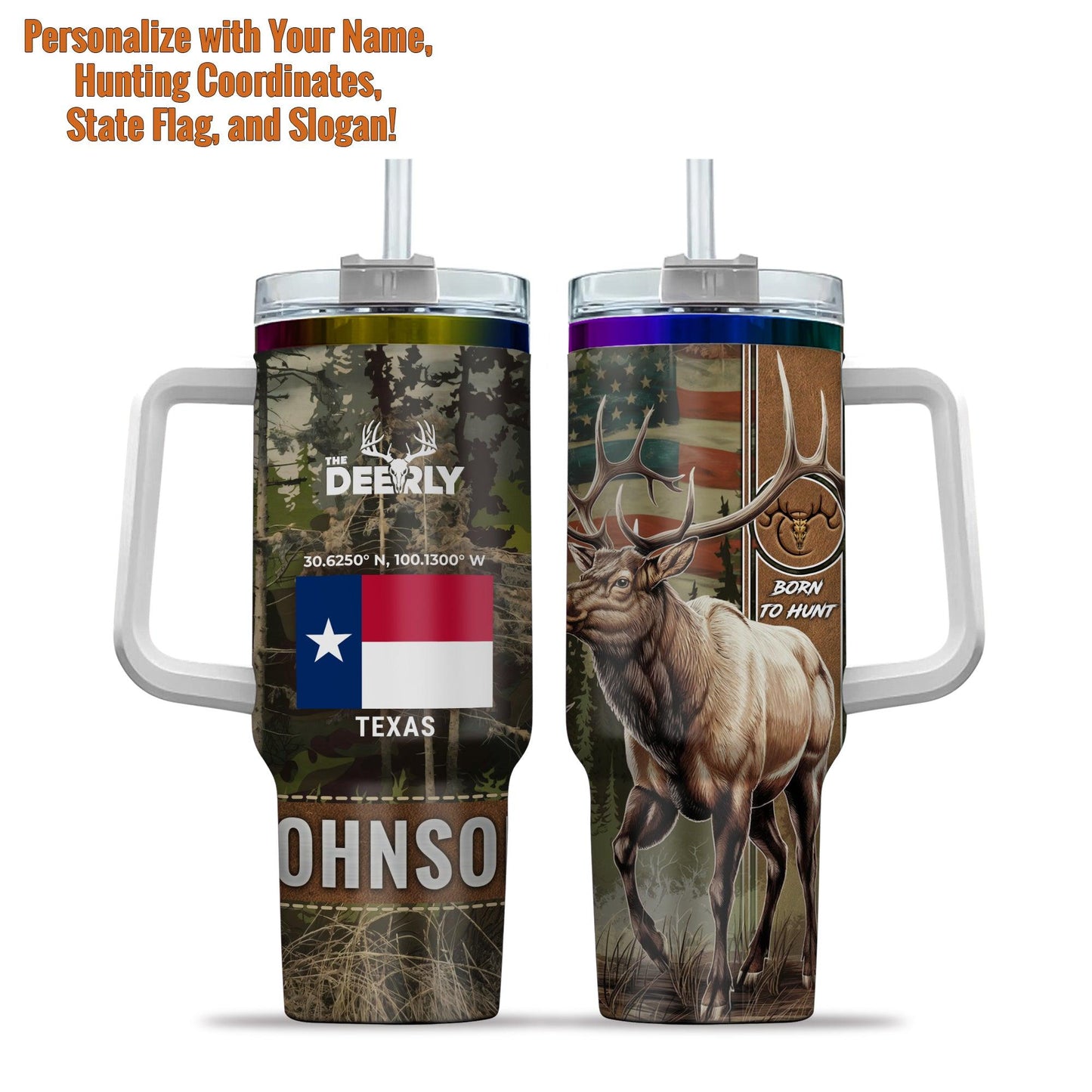 Personalized Elk Hunting Coordinates 40oz Tumbler - The Deerly