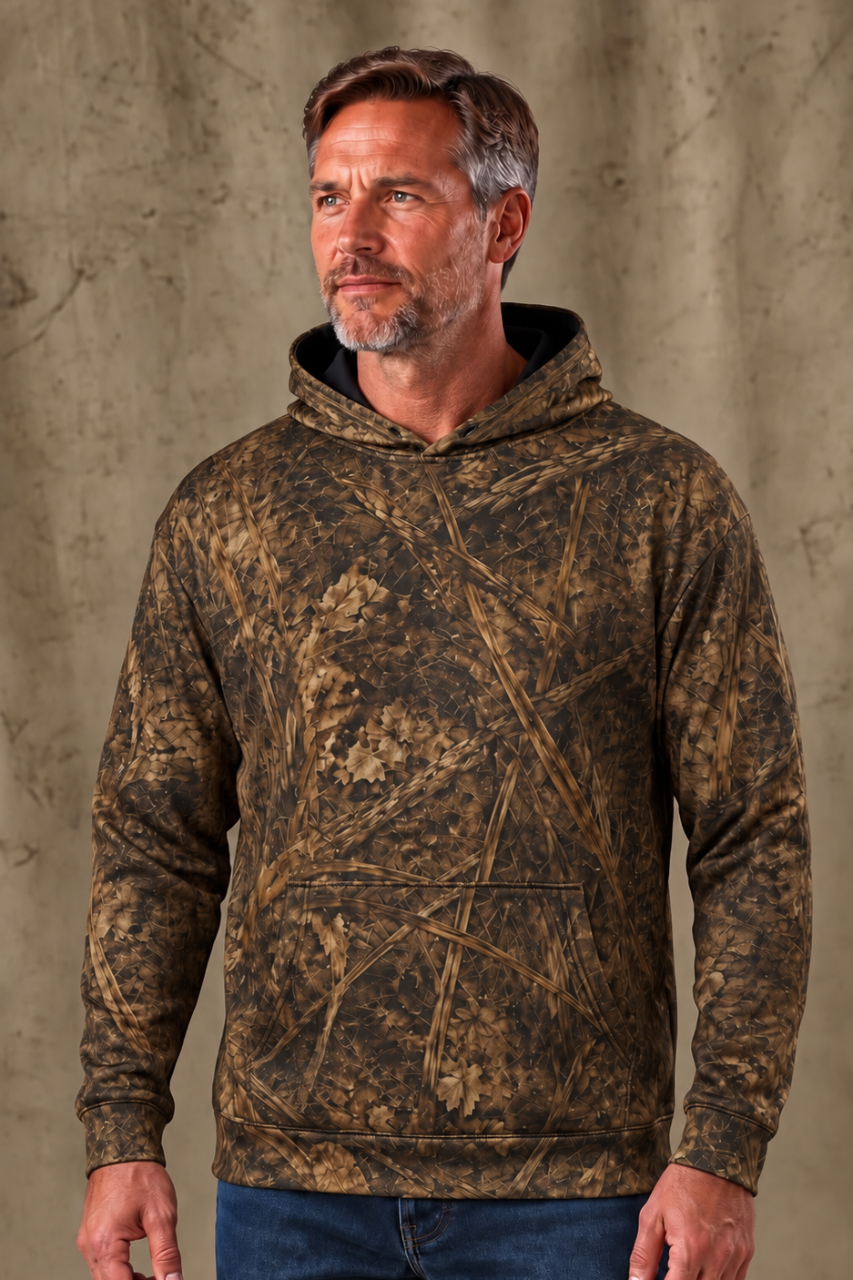 Performance Fishing Fleece-Lined Hoodie - Redfish Copper Tide Edge - AUH03
