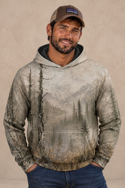Performance Fleece-Lined Hoodie - Majestic Elk Mountain Bugle