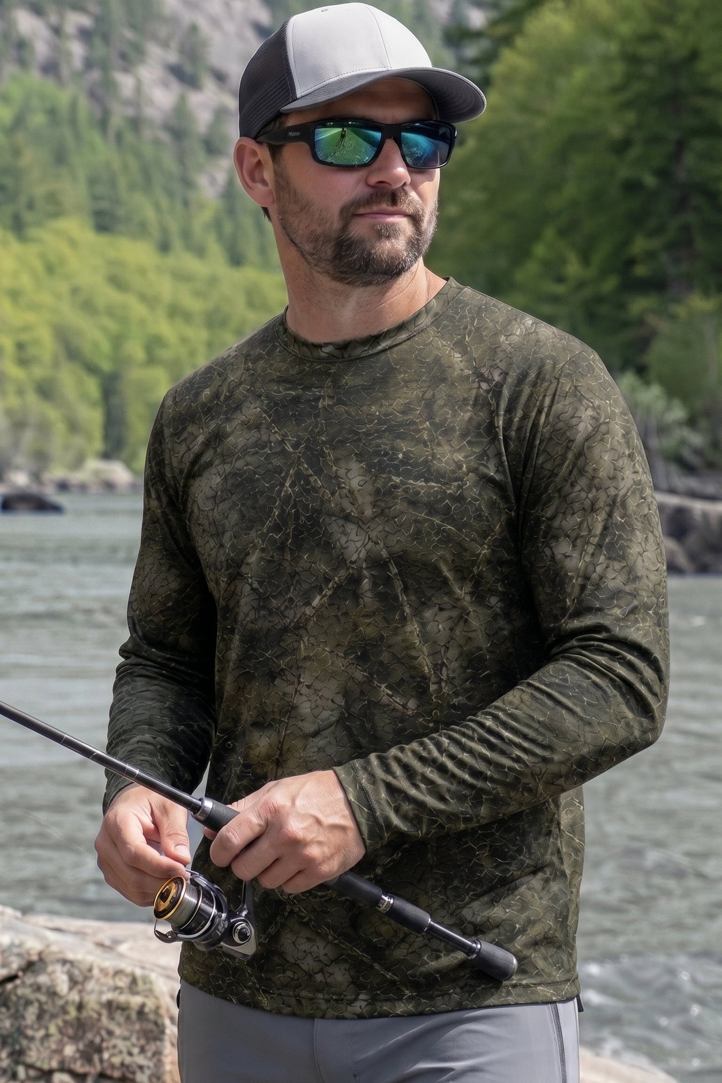 Performance Fishing Long Sleeve - Foggy River Steelhead - TBT85