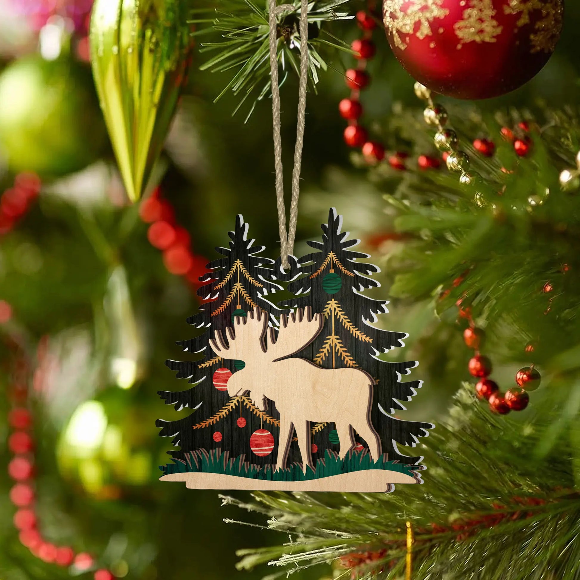 Moose Hunting Christmas Ornament - Gift for Hunters - The Deerly