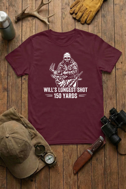 Longest Shot Hunting Tee - Custom Photo, Name & Distance