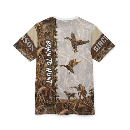 Marsh Camo Waterfowl Hunter Personalized Unisex Cut & Sew Tee