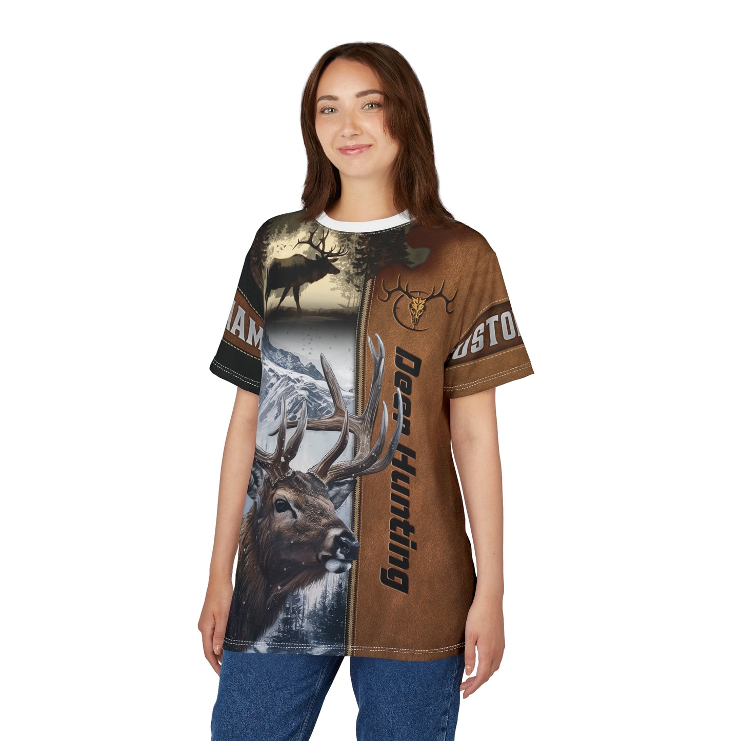 Deer Hunting Majesty Personalized Unisex Cut & Sew Tee