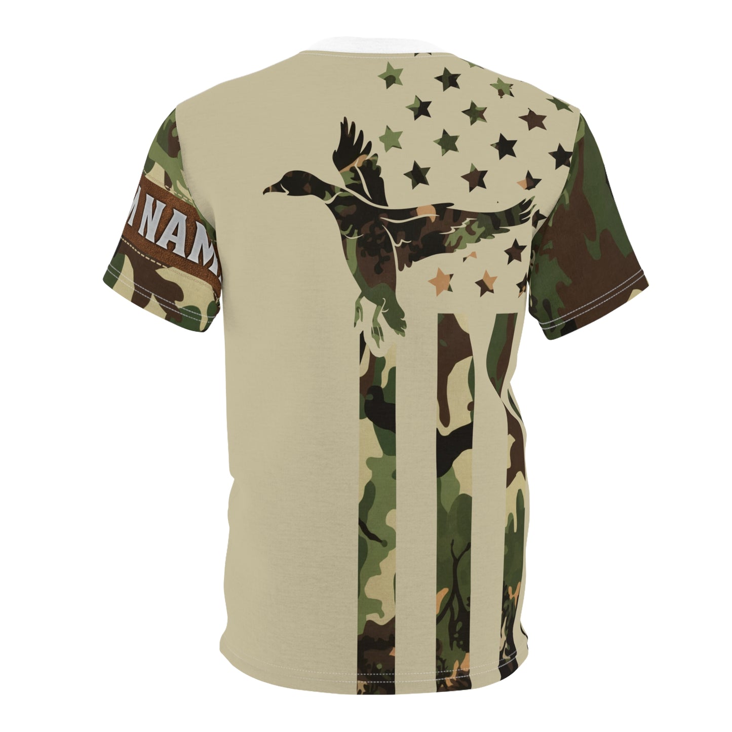 Camo Duck Flag Personalized Unisex Cut & Sew Tee