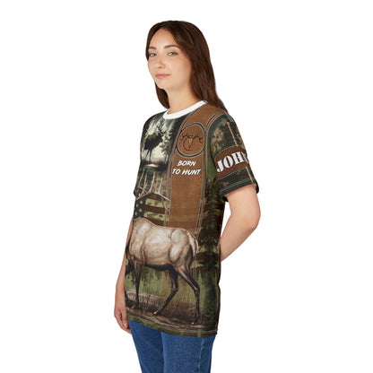 Elk Hunter Heritage Personalized Unisex Cut & Sew Tee