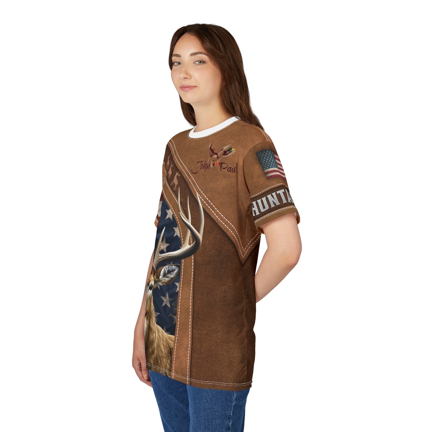 Buckaholic Hunter Personalized Unisex Cut & Sew Tee