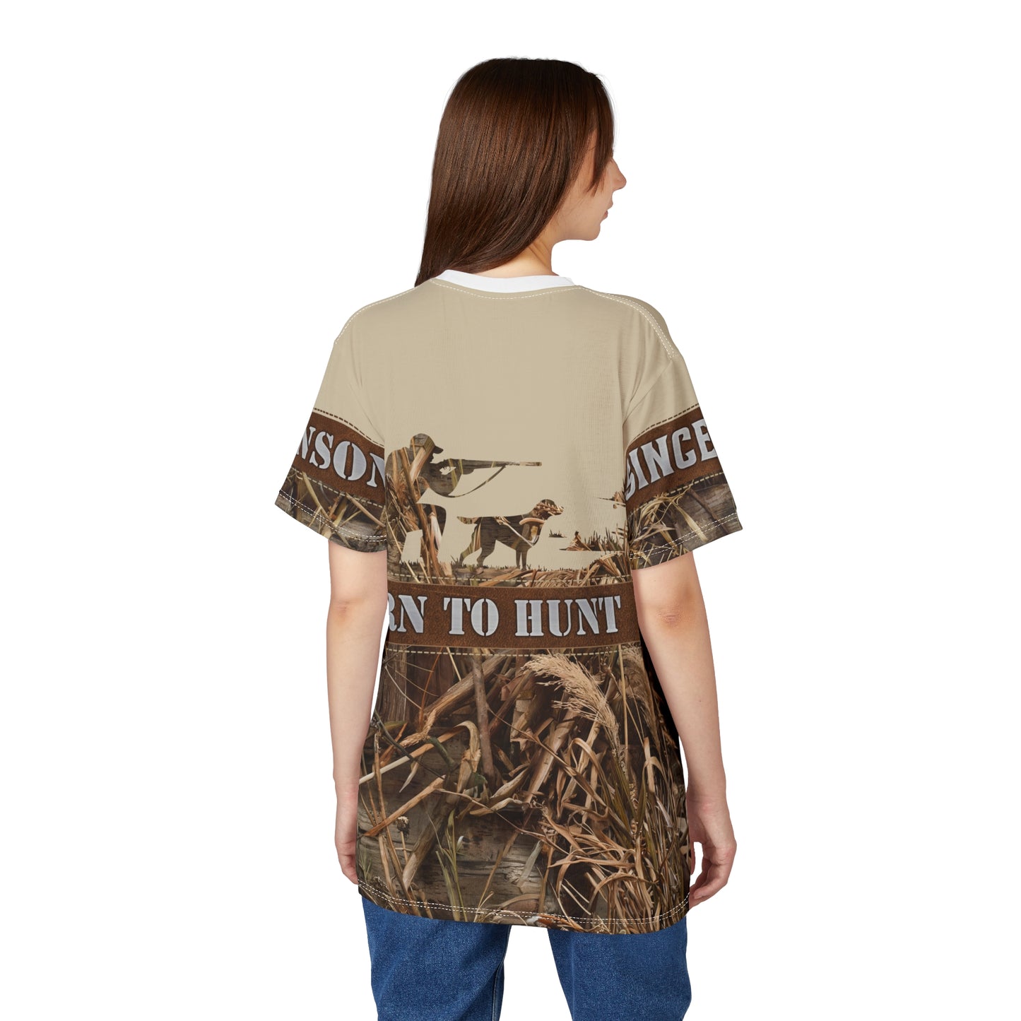 Marshland Waterfowl Hunter Personalized Unisex Cut & Sew Tee