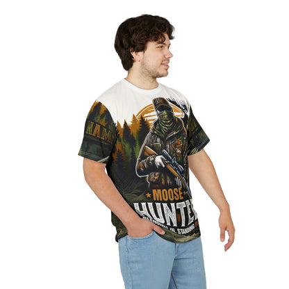 Moose Hunter Blending In Personalized Unisex Cut & Sew Tee