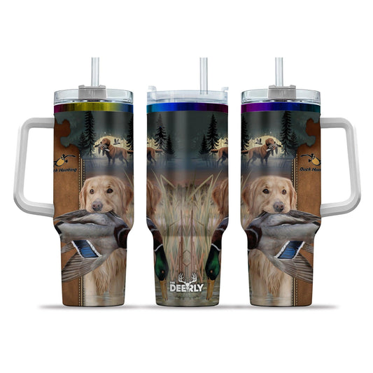 Golden Retriever Duck Hunting Camo 40oz Tumbler - The Deerly