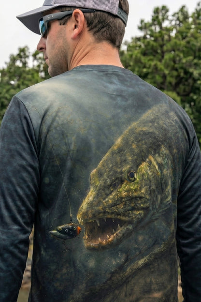 Performance Fishing Long Sleeve - Deep Stealth Pike - TBT59
