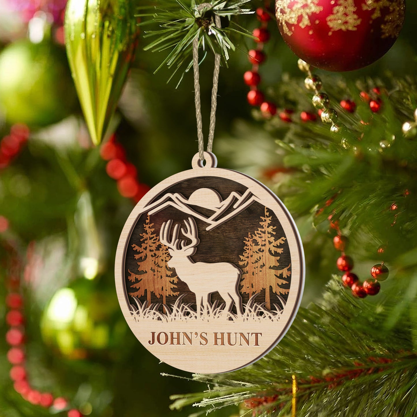 Personalized Deer Hunting Ornament - Gift for Hunters - The Deerly