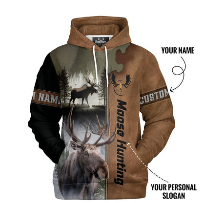 Majestic Moose Hunter Hoodie Personalized - The Deerly