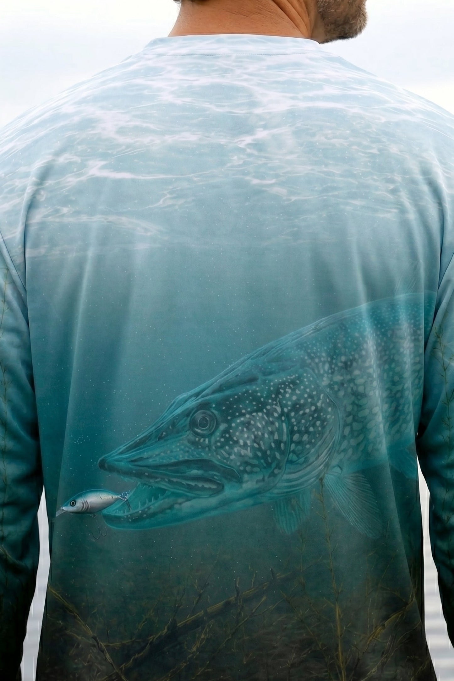 Performance Fishing Long Sleeve - Aqua Glacier Pike - TBT126