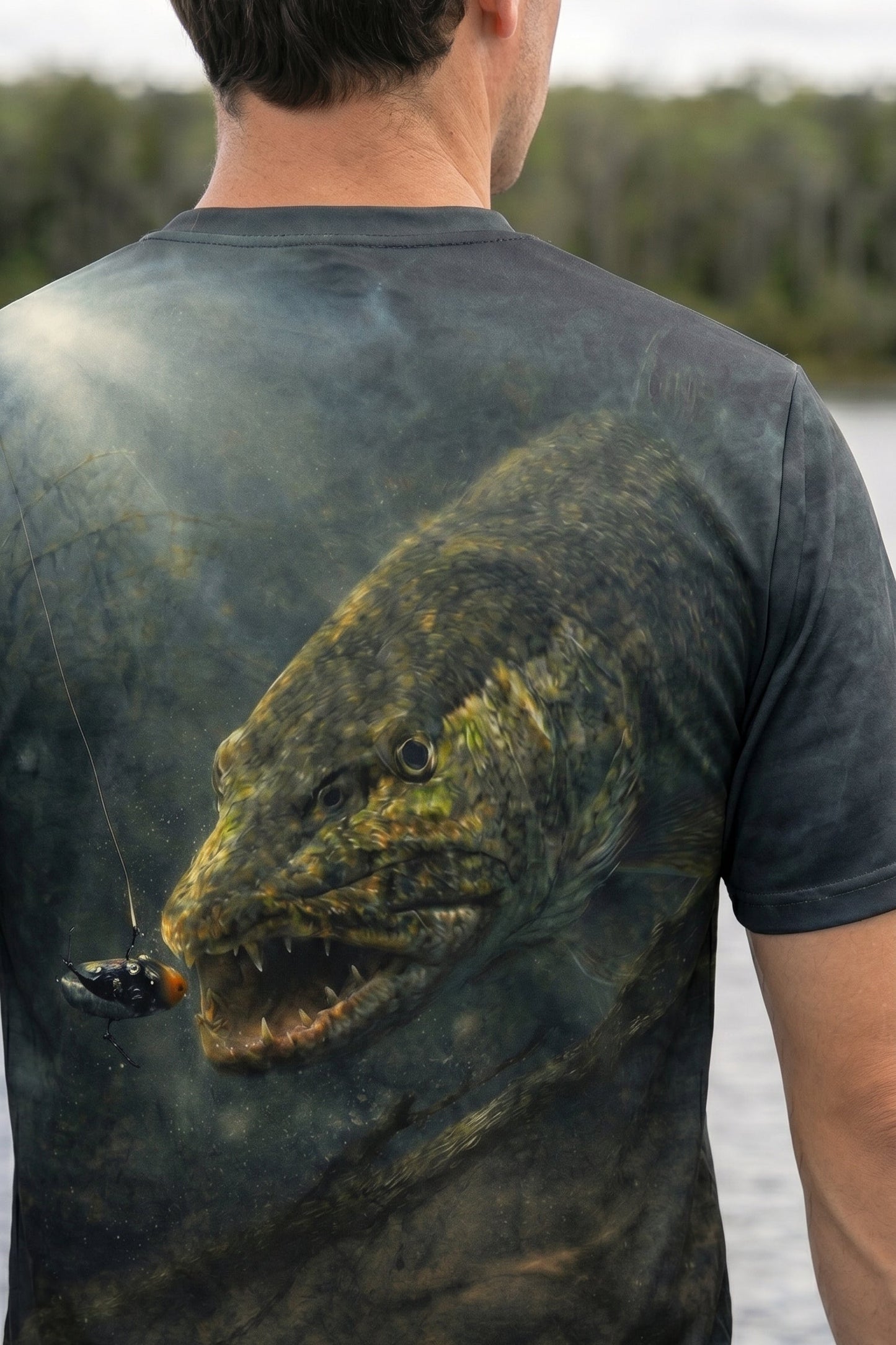 Pro Fishing Short Sleeve - Deep Stealth Pike - AOF13