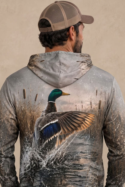 Performance Fleece-Lined Hoodie - Icy Marsh Mallard Splash - ULS476K