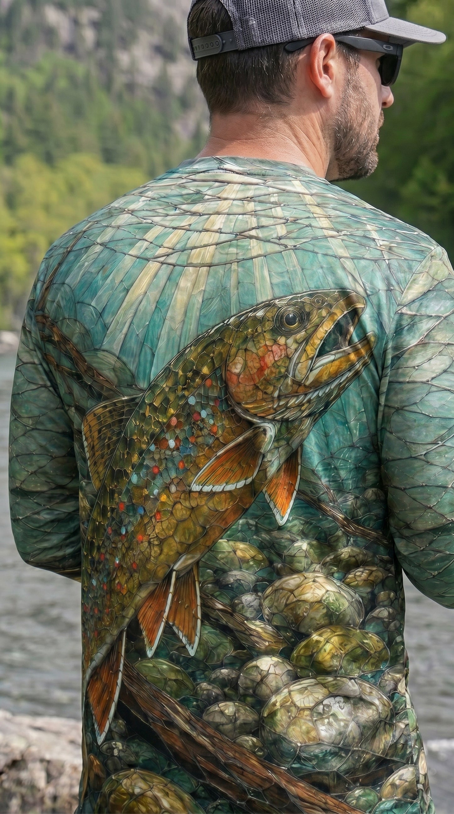 Performance Fishing Long Sleeve - Folk Brook Trout Pattern - RT18