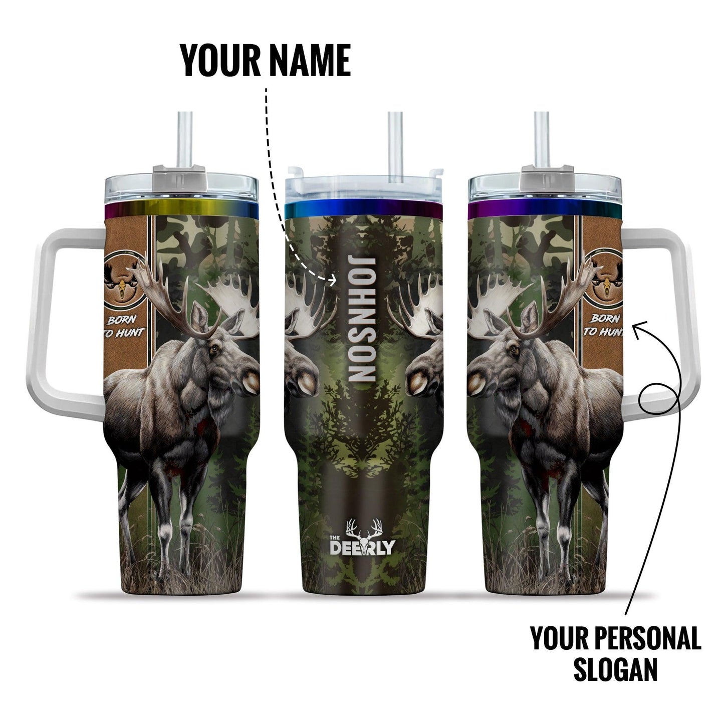 Moose Hunter Personalized 40oz Tumbler - The Deerly