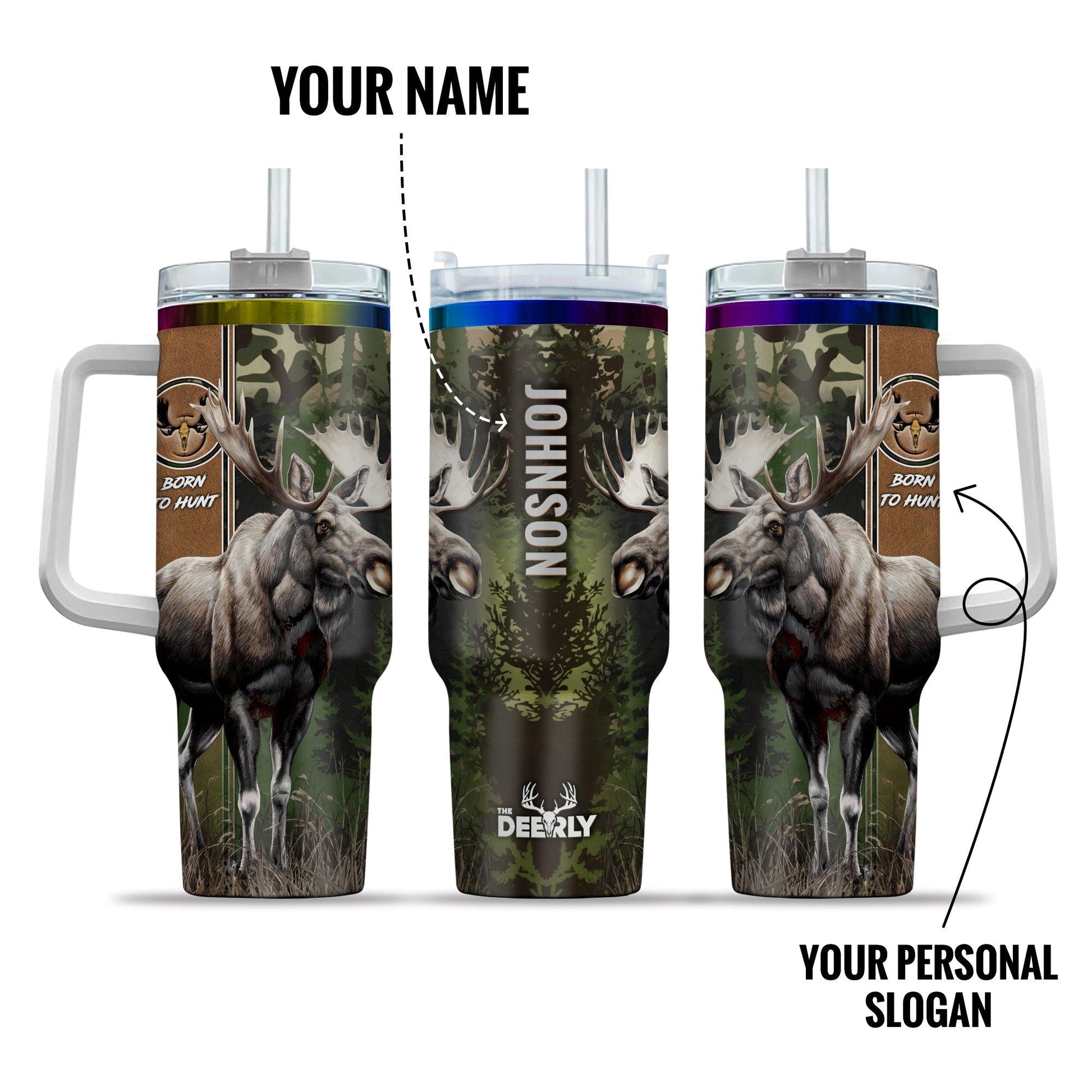 Moose Hunter Personalized 40oz Tumbler - The Deerly