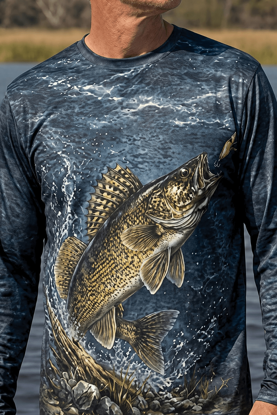 Performance Fishing Long Sleeve - Walleye Strike - Front Version