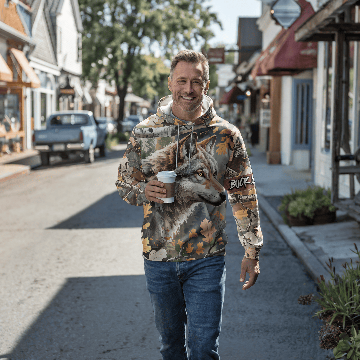 Timber Wolf Camo Personalized Hoodie