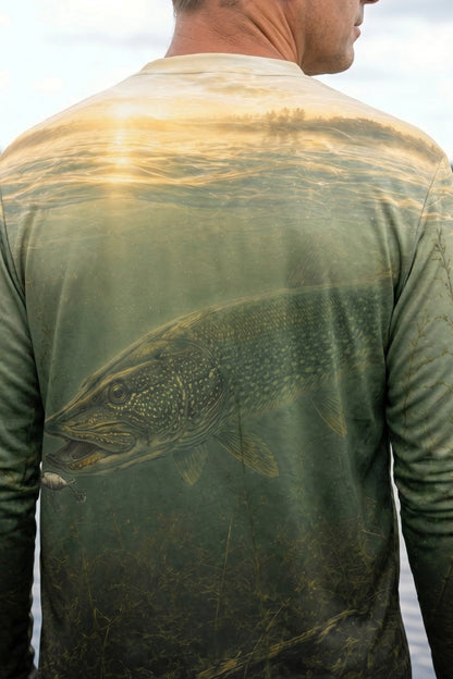 Performance Fishing Long Sleeve - Dawn Shimmer Pike - TBT128