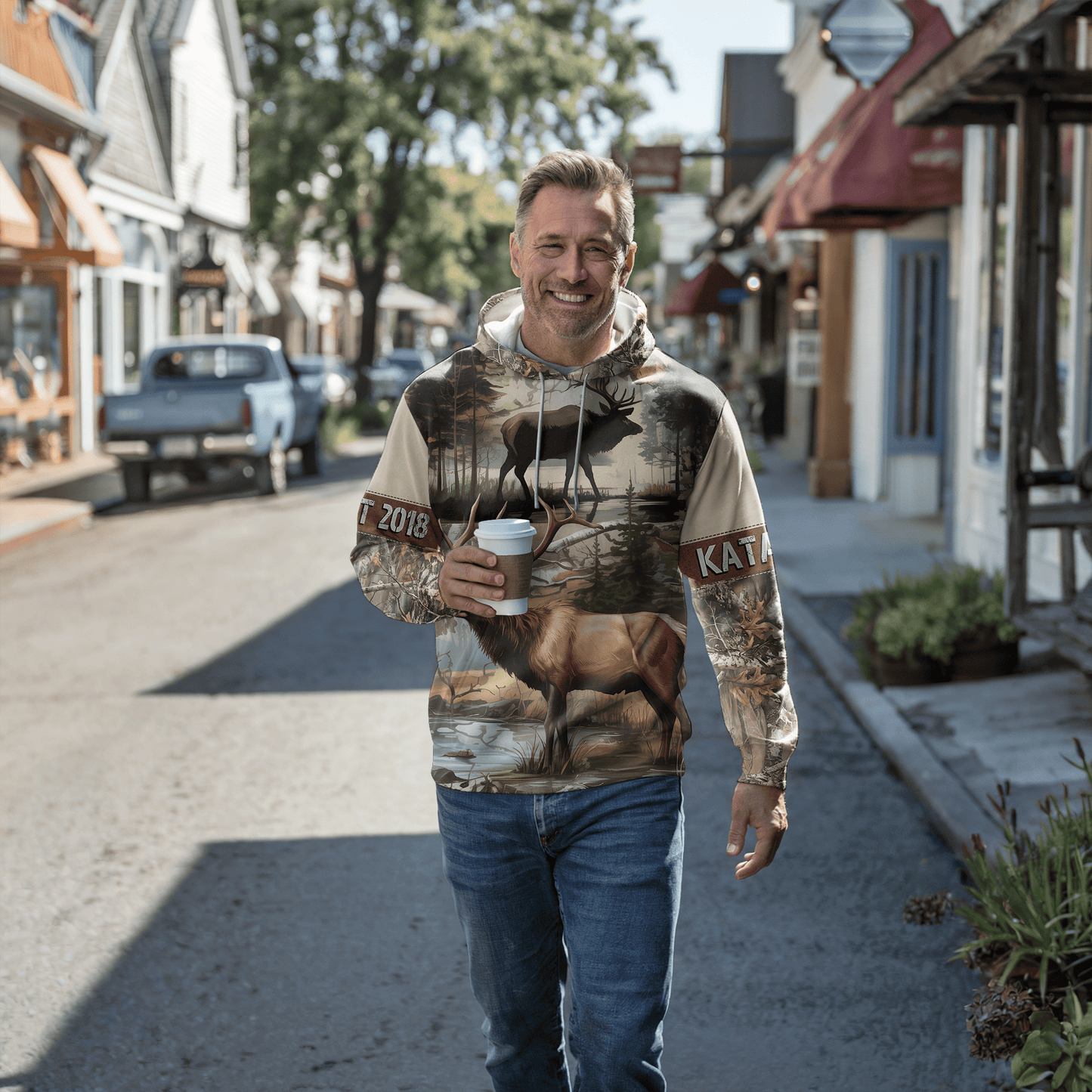Whitetail Elk Wilderness Personalized Hoodie