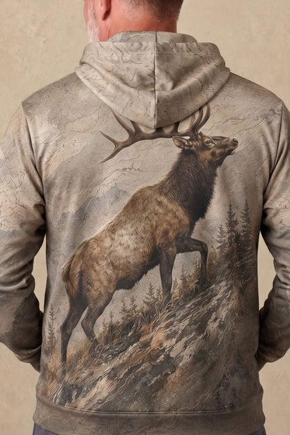 Performance Fleece-Lined Hoodie - Mountain Elk Summit