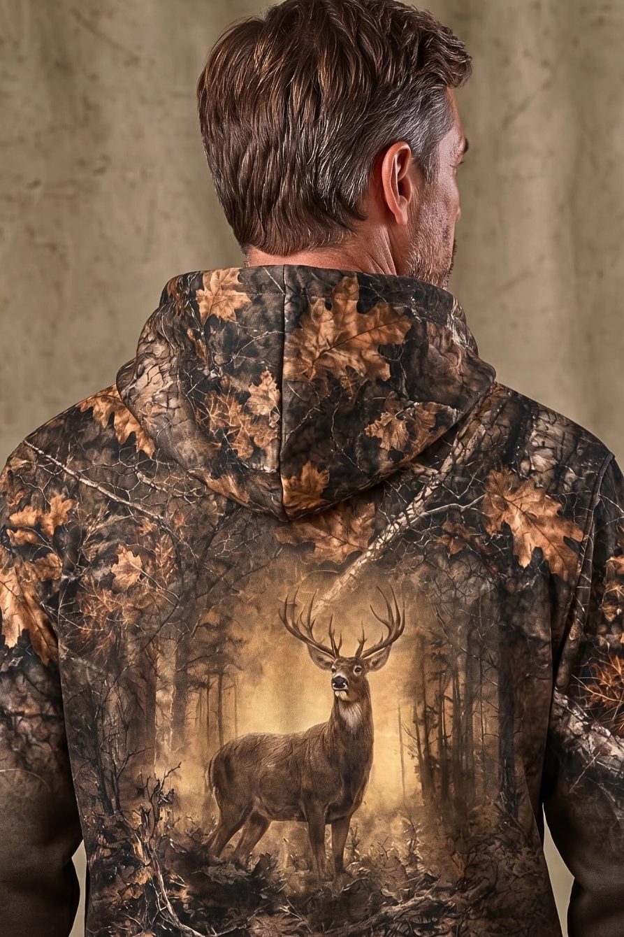 Performance Fleece-Lined Hoodie - Oak Forest Buck