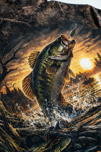 Performance Hunting Fleece-Lined Hoodie - Sunset Bass Strike – BL9X