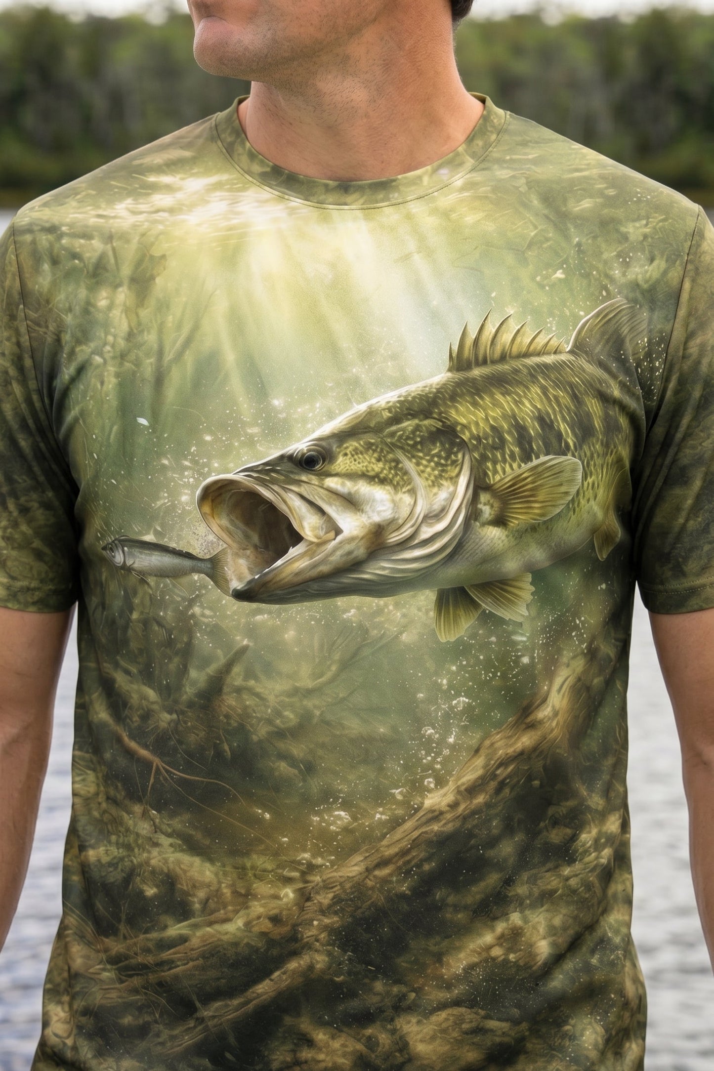 Pro Fishing Short Sleeve - Timber Bass Sunray  - AOF19
