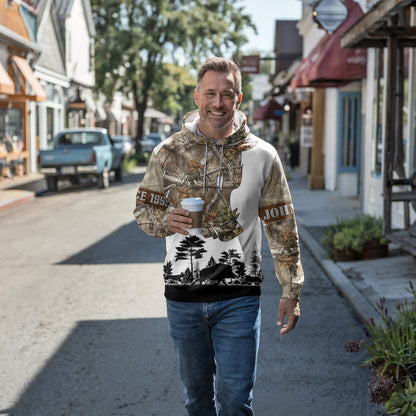 Personalized Boar Hunting Hoodie | Camo & Wild Hog Silhouette Design