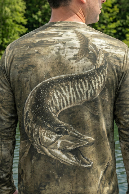 Performance Fishing Long Sleeve - Ghost Reed Musky - AOF34