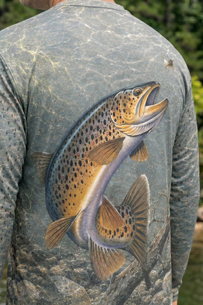 Performance Fishing Long Sleeve - Ozark Current Crown Brown - AOF81