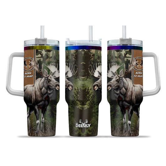 Born to Hunt Moose Camo 40oz Tumbler - The Deerly