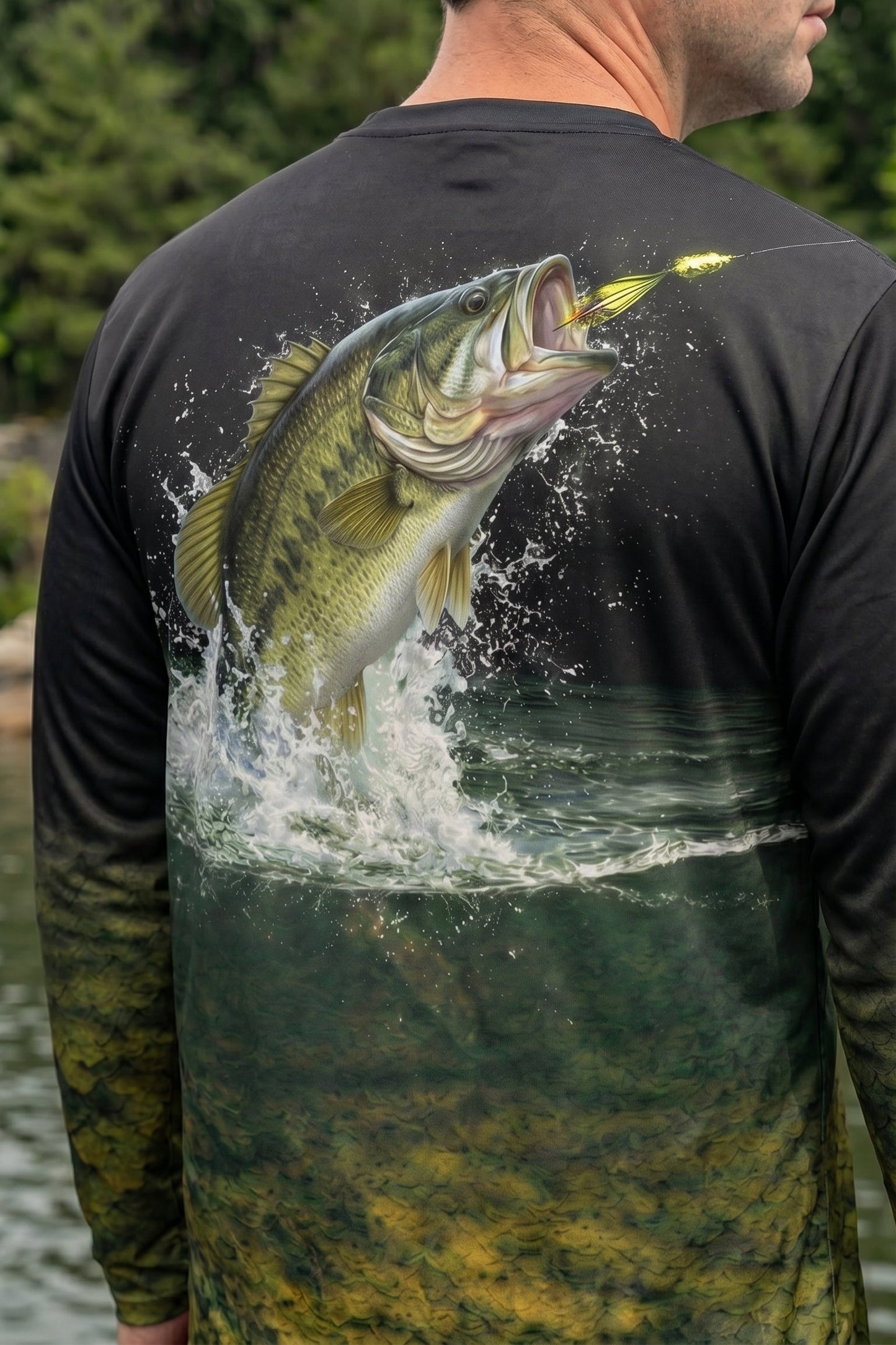 Performance Fishing Long Sleeve - Midnight Bass Strike - TBT48