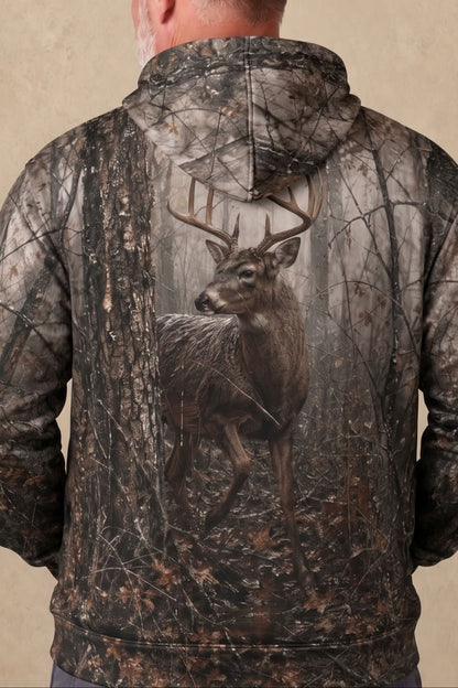 Performance Fleece-Lined Hoodie - Dark Oak Whitetail