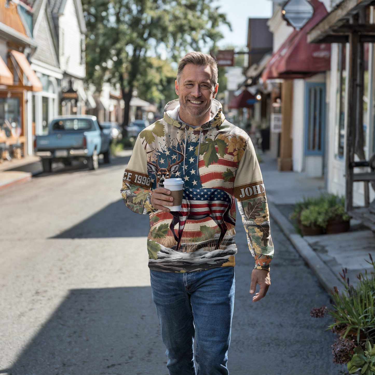 American Pride Buck Personalized Hoodie