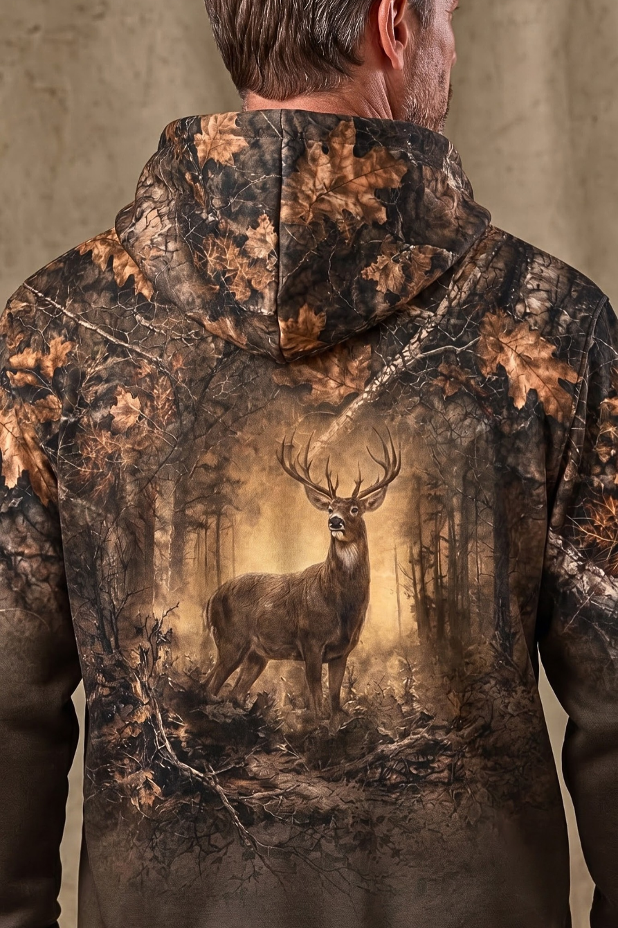 Performance Hunting Fleece-Lined Hoodie - Autumn Forest Stag – DK7M