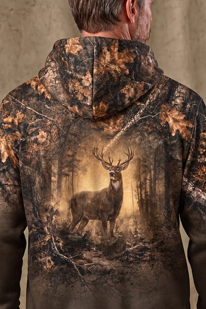 Performance Hunting Fleece-Lined Hoodie - Autumn Forest Stag – DK7M