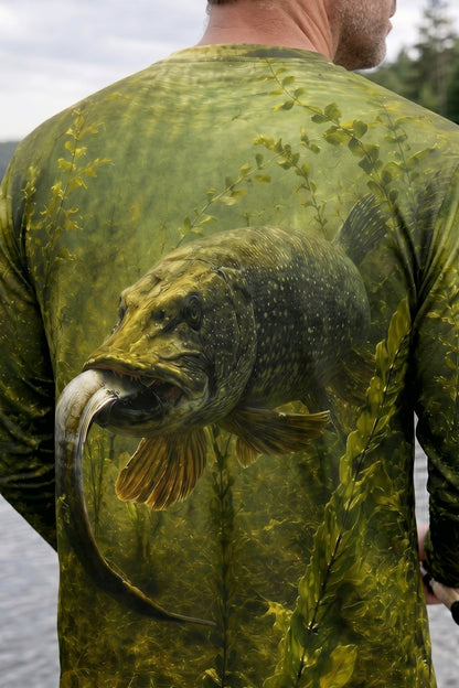 Performance Fishing Long Sleeve - Swamp Pike Green - TBT101