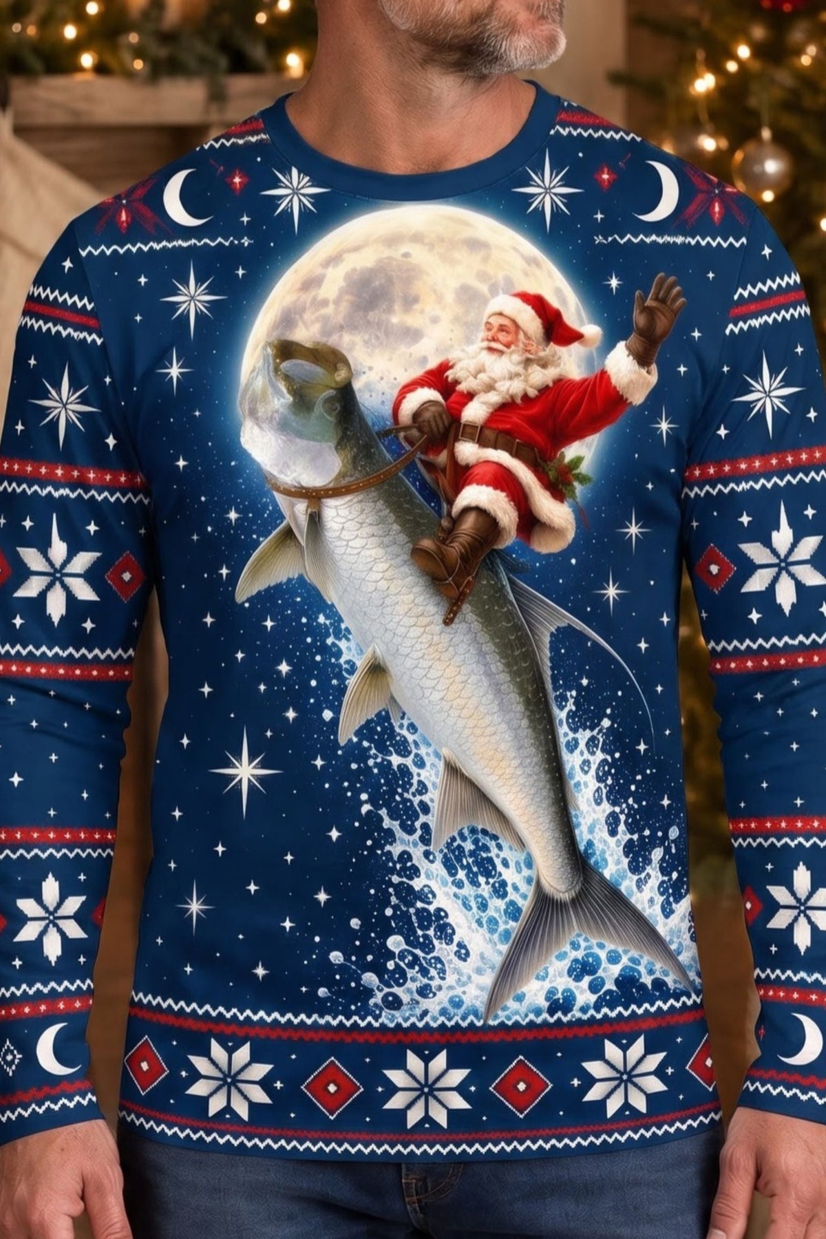 Performance Fishing Long Sleeve - Christmas Tarpon Santa Ride - ULS782K