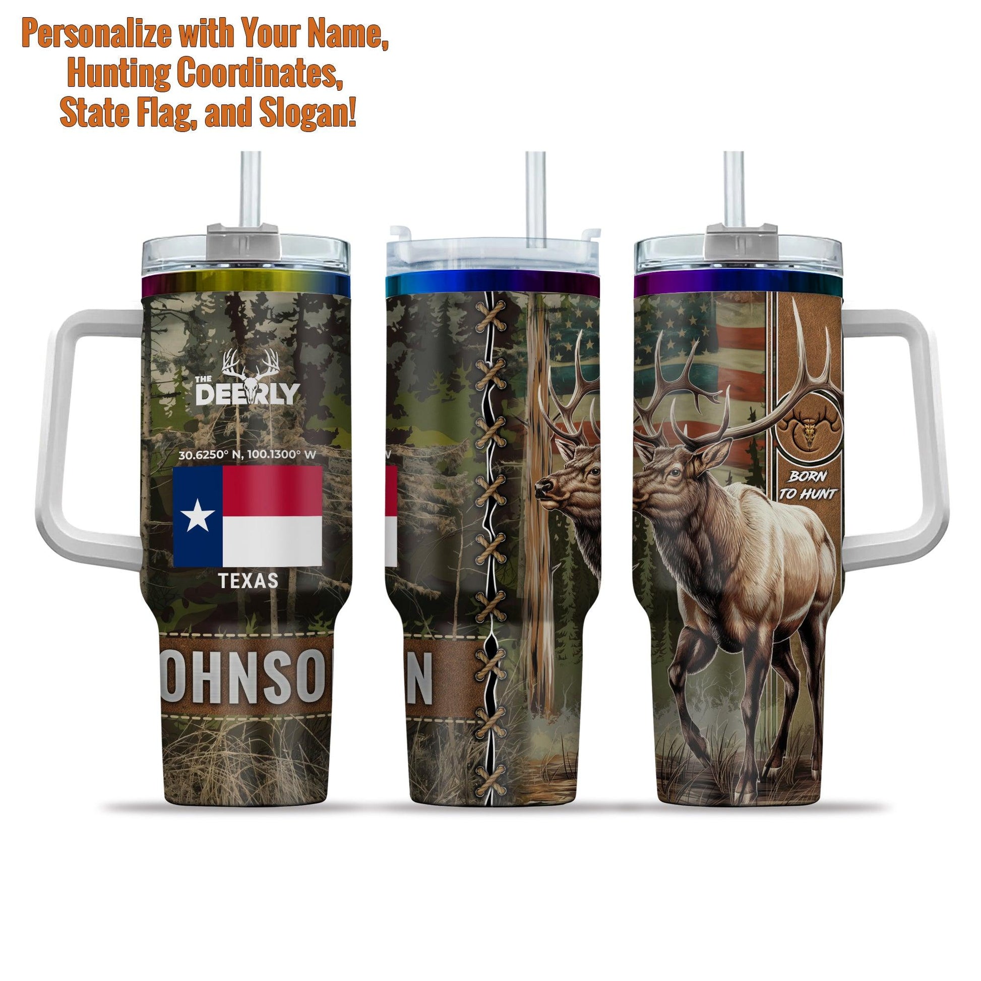 Personalized Elk Hunting Coordinates 40oz Tumbler - The Deerly