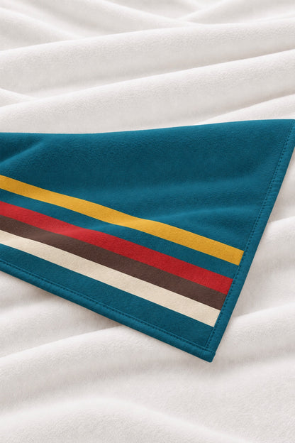 Teal Forest Whitetail Deer Fleece Throw