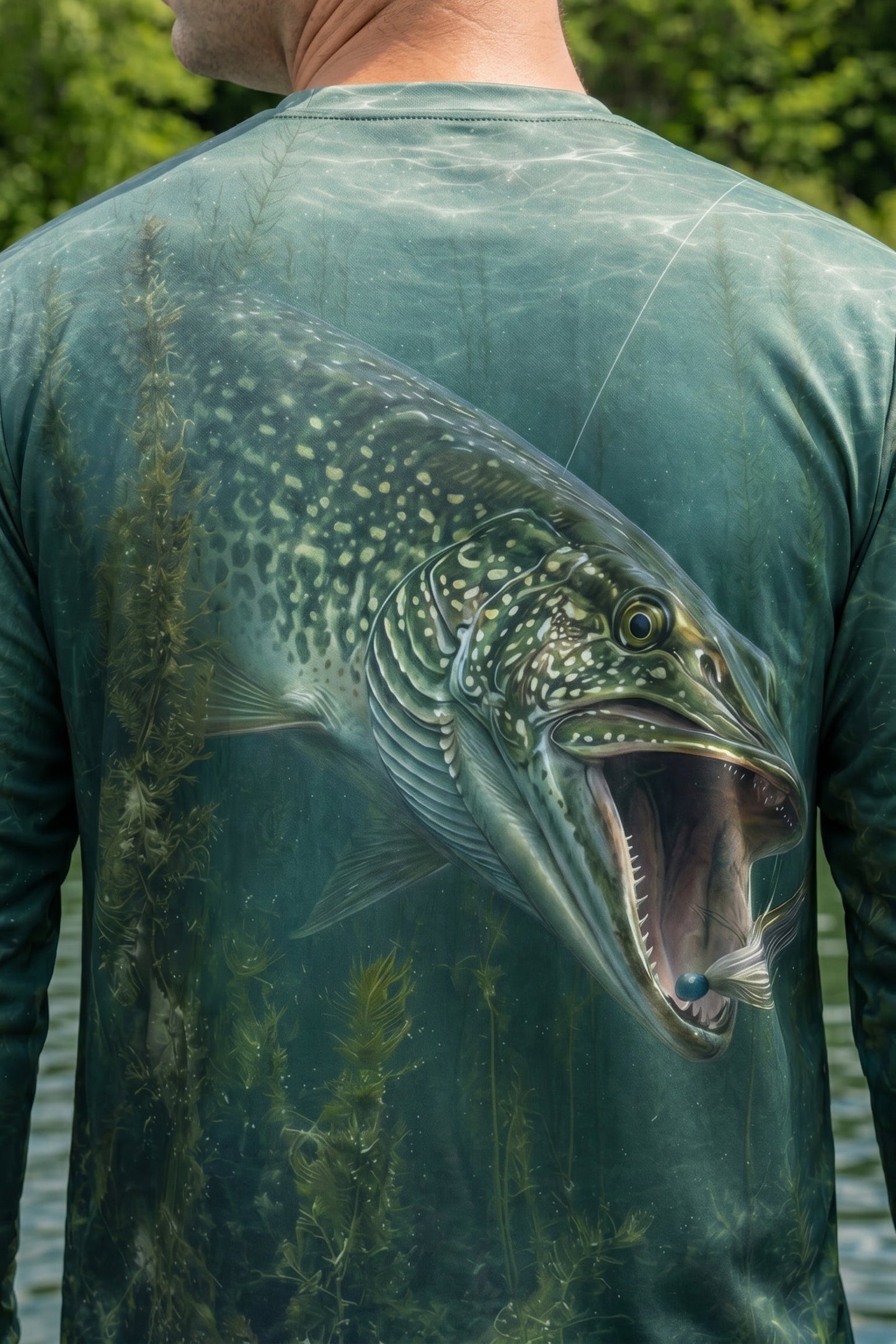 Performance Fishing Long Sleeve -  Blue Strike Pike - AOF35