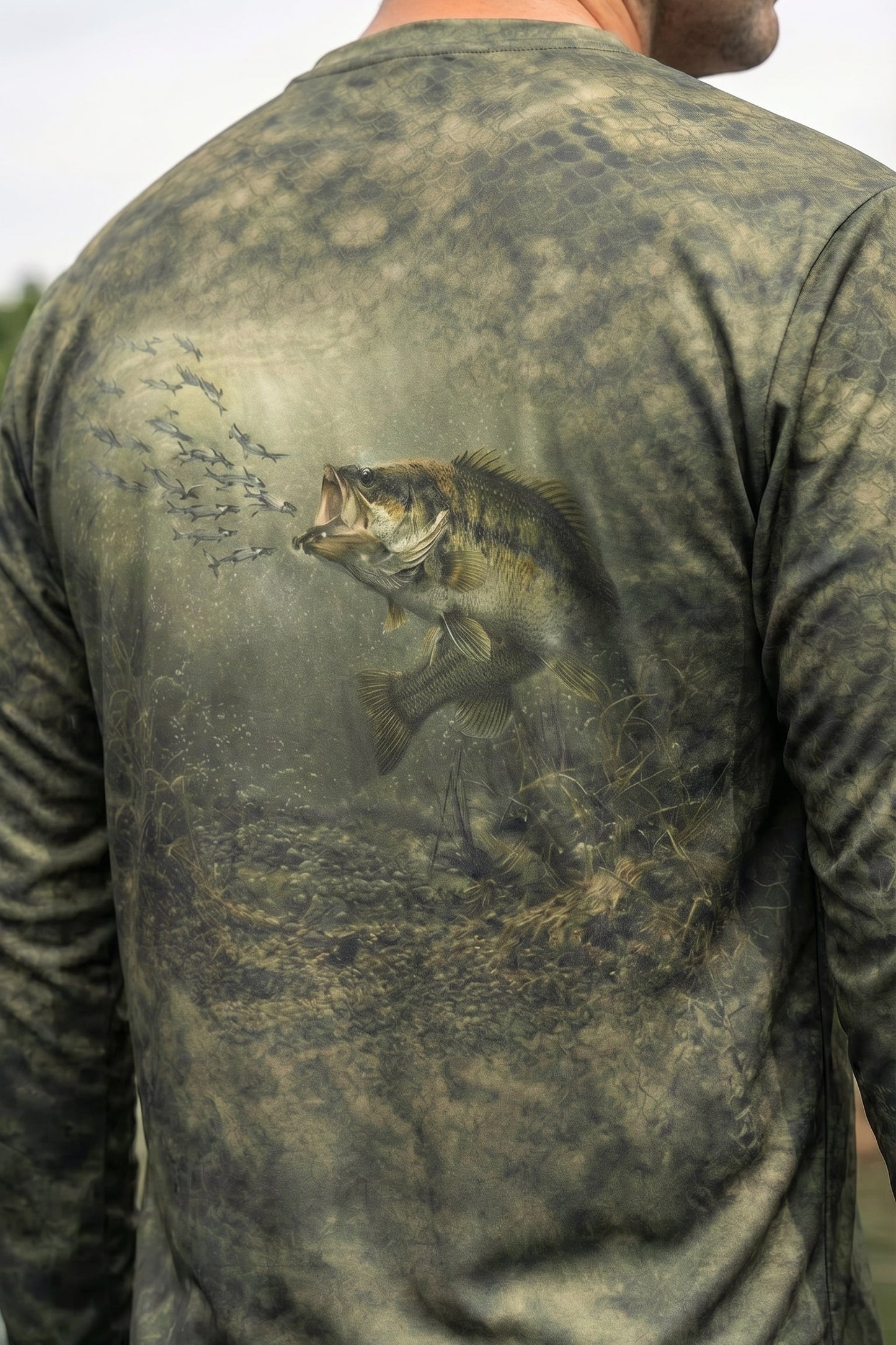 Performance Fishing Long Sleeve - Timber Bass Strike - TBT41