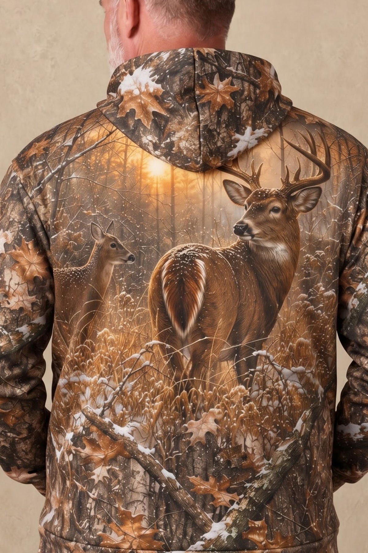 Performance Fleece-Lined Hoodie – Golden Sunrise Whitetail